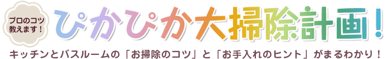 プロのコツ教えます! ぴかぴかお掃除計画! キッチンとバスルームの「お掃除のコツ」と「お手入れのヒント」がまるわかり!