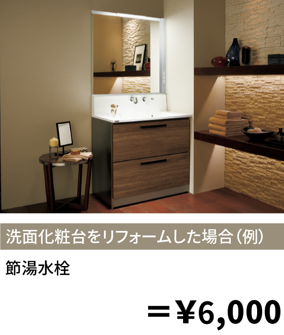 洗面化粧台をリフォームした場合(例)詳細画像